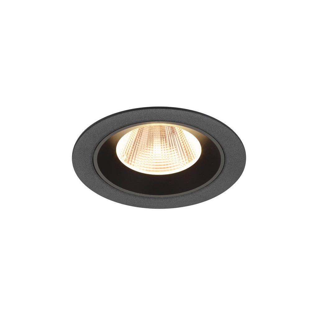NUMINOS® M, luminária de teto embutida, 3000 K, 20°, IP20, redonda, preta