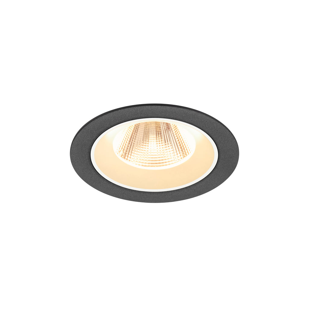 NUMINOS® M, luminária de teto embutida, 3000 K, 20°, IP20, redonda, preto / branco