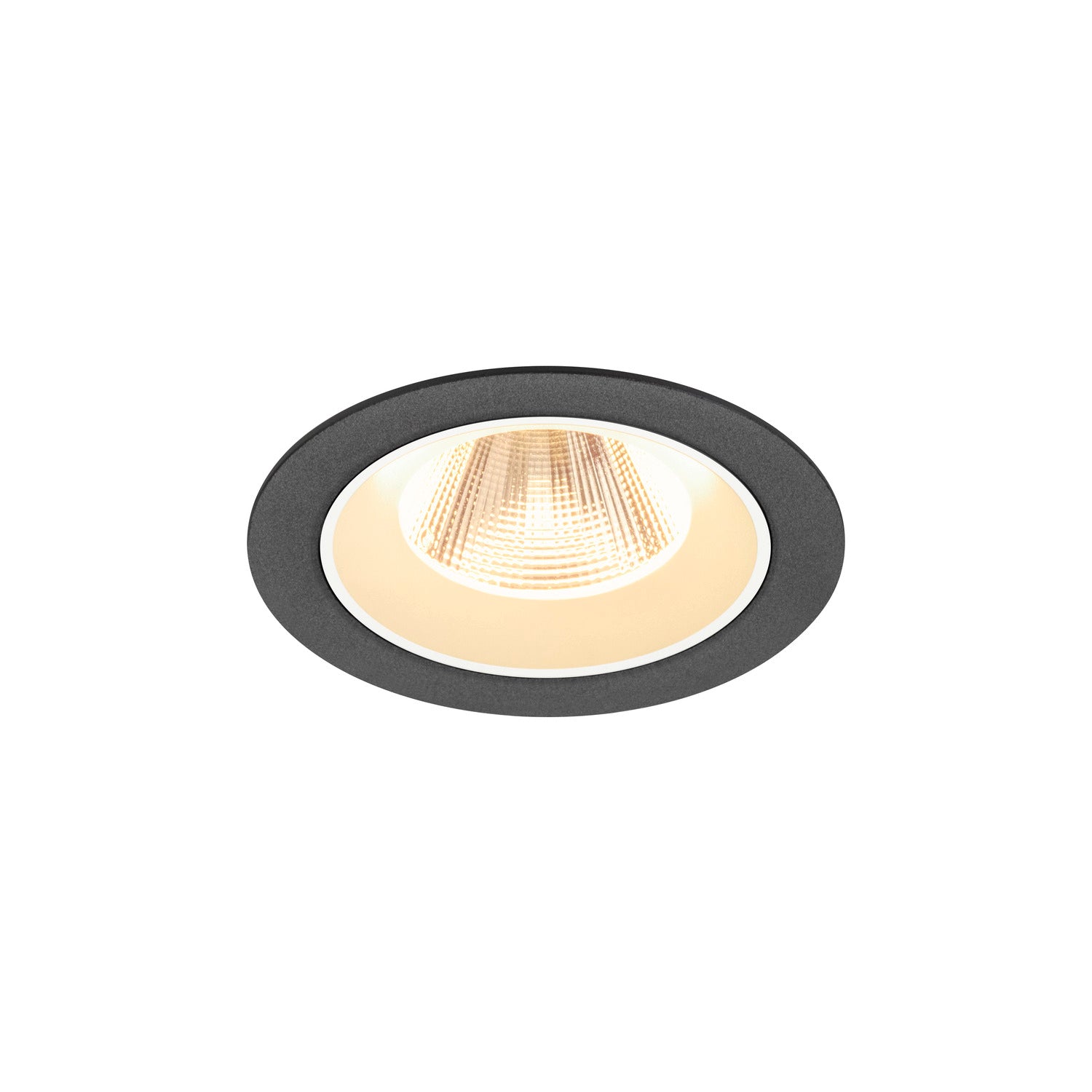 NUMINOS® M, luminária de teto embutida, 3000 K, 20°, IP20, redonda, preto / branco