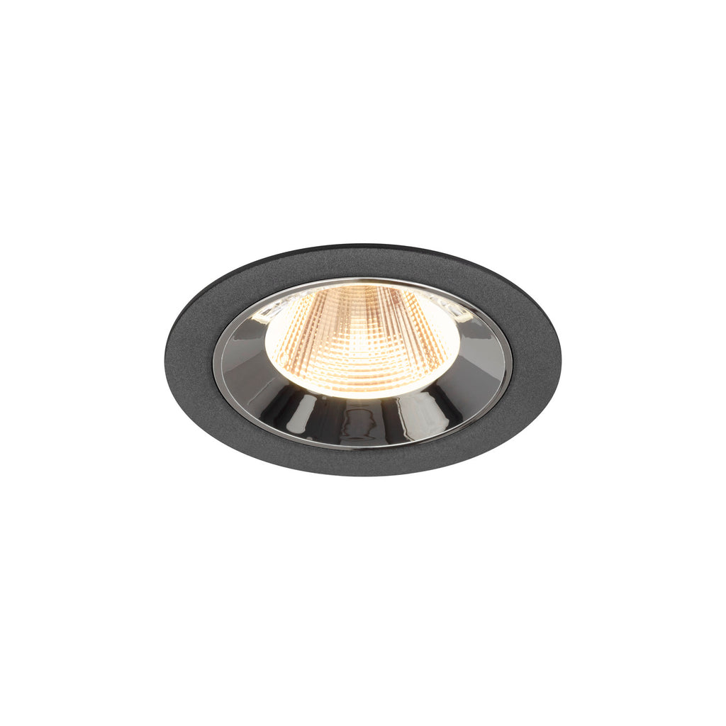 NUMINOS® M, luminária para encastrar no teto, preta/cromada 3000 K 20°