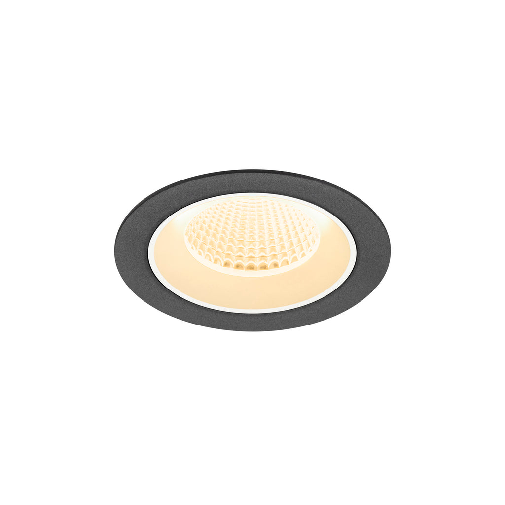 NUMINOS® M, luminária de teto embutida, 3000 K, 40°, IP20, redonda, preto / branco