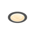 NUMINOS® M, luminária de teto embutida, 3000 K, 40°, IP20, redonda, preto / branco