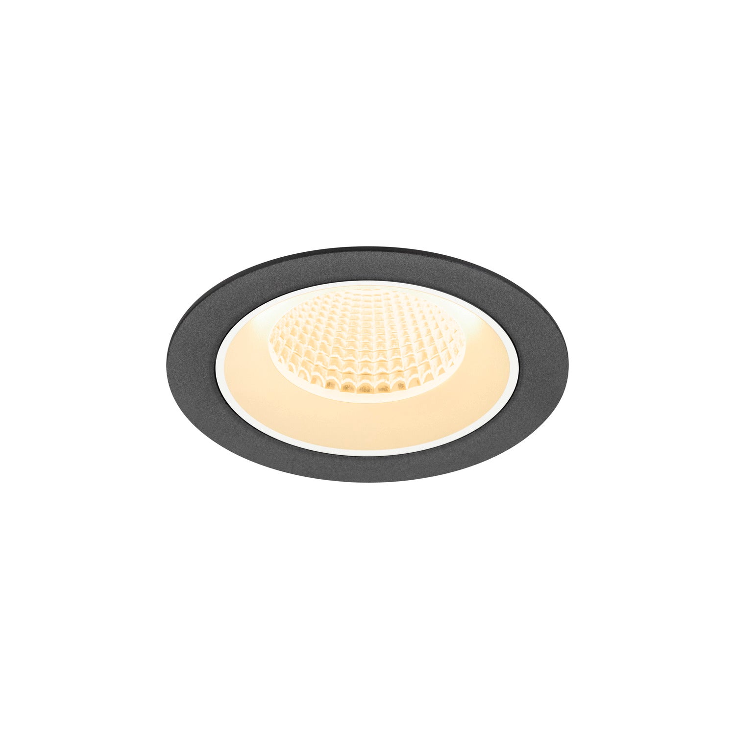 NUMINOS® M, luminária de teto embutida, 3000 K, 40°, IP20, redonda, preto / branco