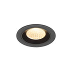 NUMINOS® M, luminária de teto embutida, 3000 K, 55°, IP20, redonda, preta