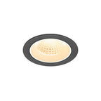 NUMINOS® M, luminária de teto embutida, 3000 K, 55°, IP20, redonda, preto / branco