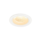 NUMINOS® M, luminária de teto embutida, 3000 K, 55°, IP20, redonda, branca