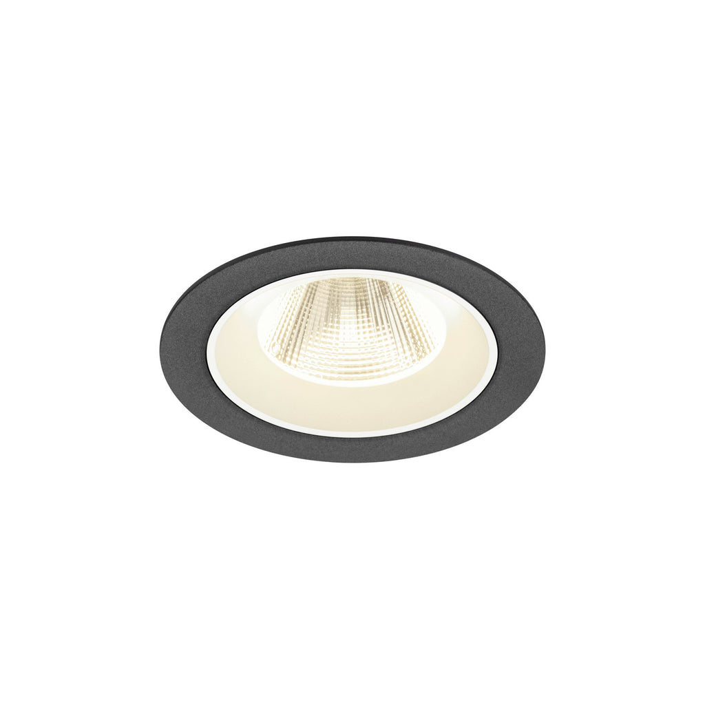 NUMINOS® M, luminária de teto embutida, 4000 K, 20°, IP20, redonda, preto / branco