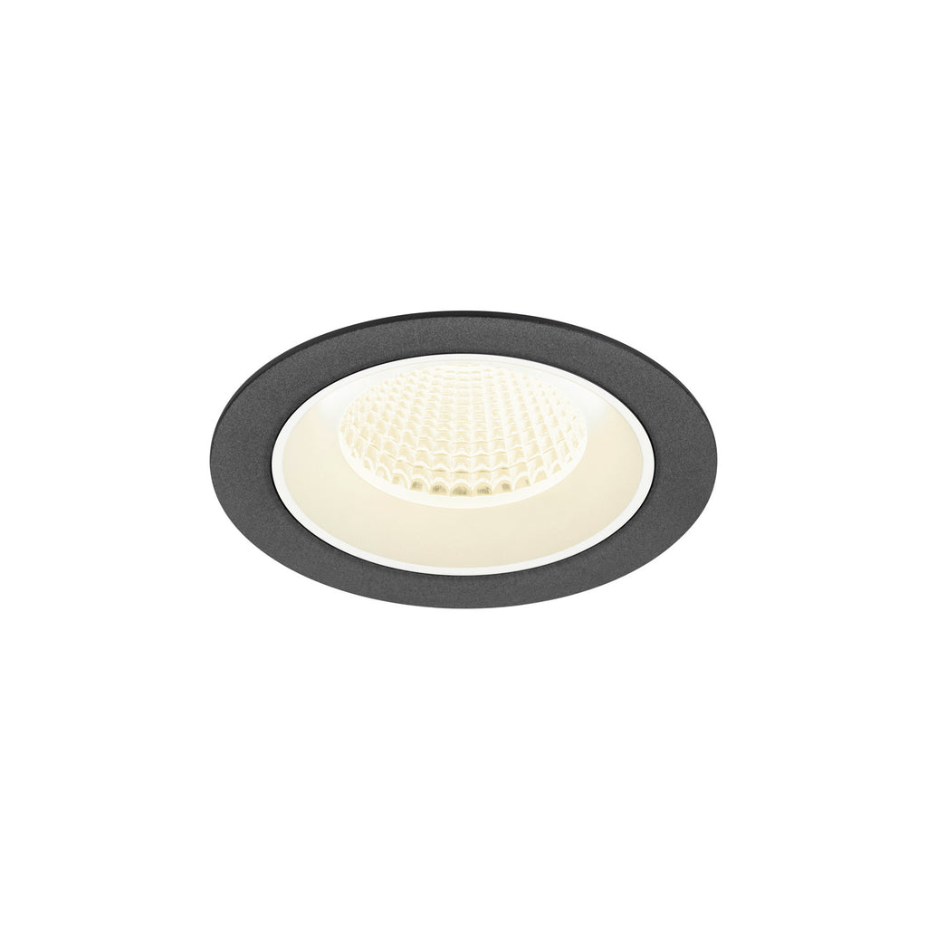 NUMINOS® M, luminária de teto embutida, 4000 K, 40°, IP20, redonda, preto / branco