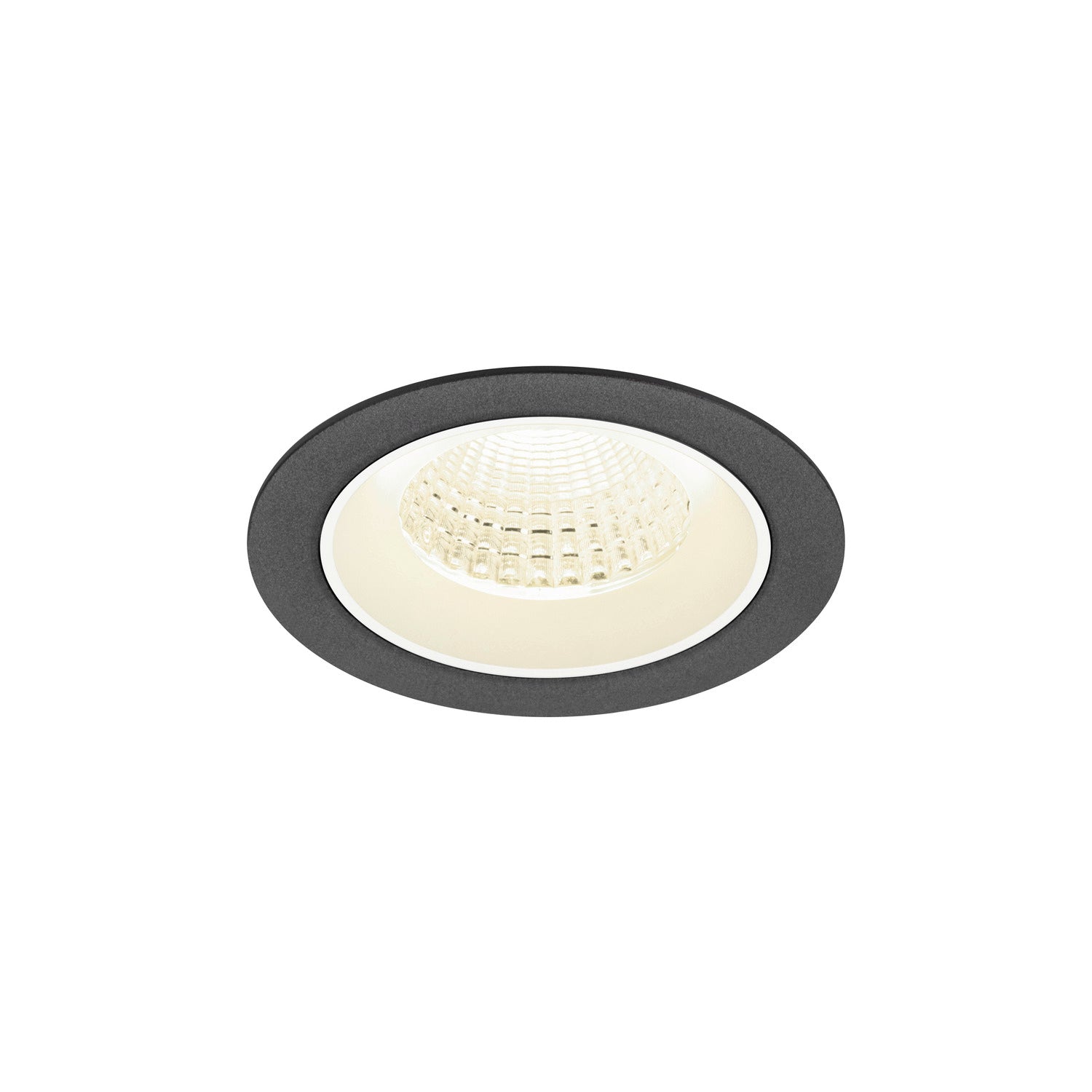 NUMINOS® M, luminária de teto embutida, 4000 K, 55°, IP20, redonda, preto / branco