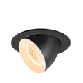 NUMINOS® GIMBLE L, Luminária de teto embutida, 2700 K, 55°, IP20, redonda, preto / branco