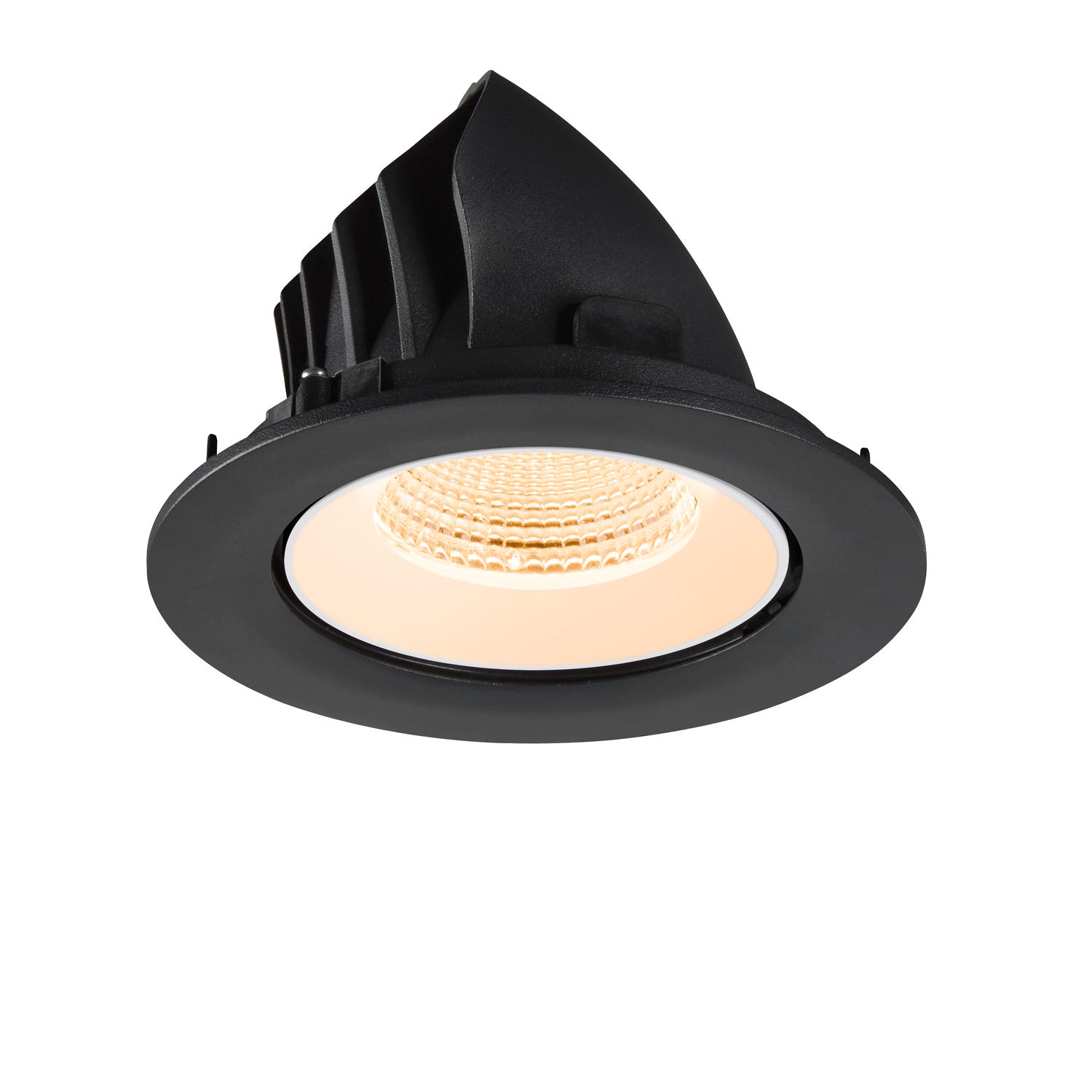 NUMINOS® GIMBLE L, Luminária de teto embutida, 2700 K, 55°, IP20, redonda, preto / branco