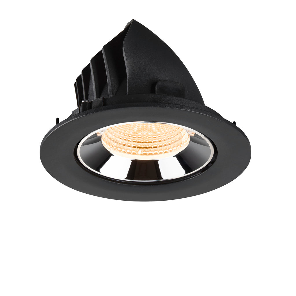 NUMINOS® GIMBLE L, luminária para encastrar no teto, preta/cromada 2700 K 55°