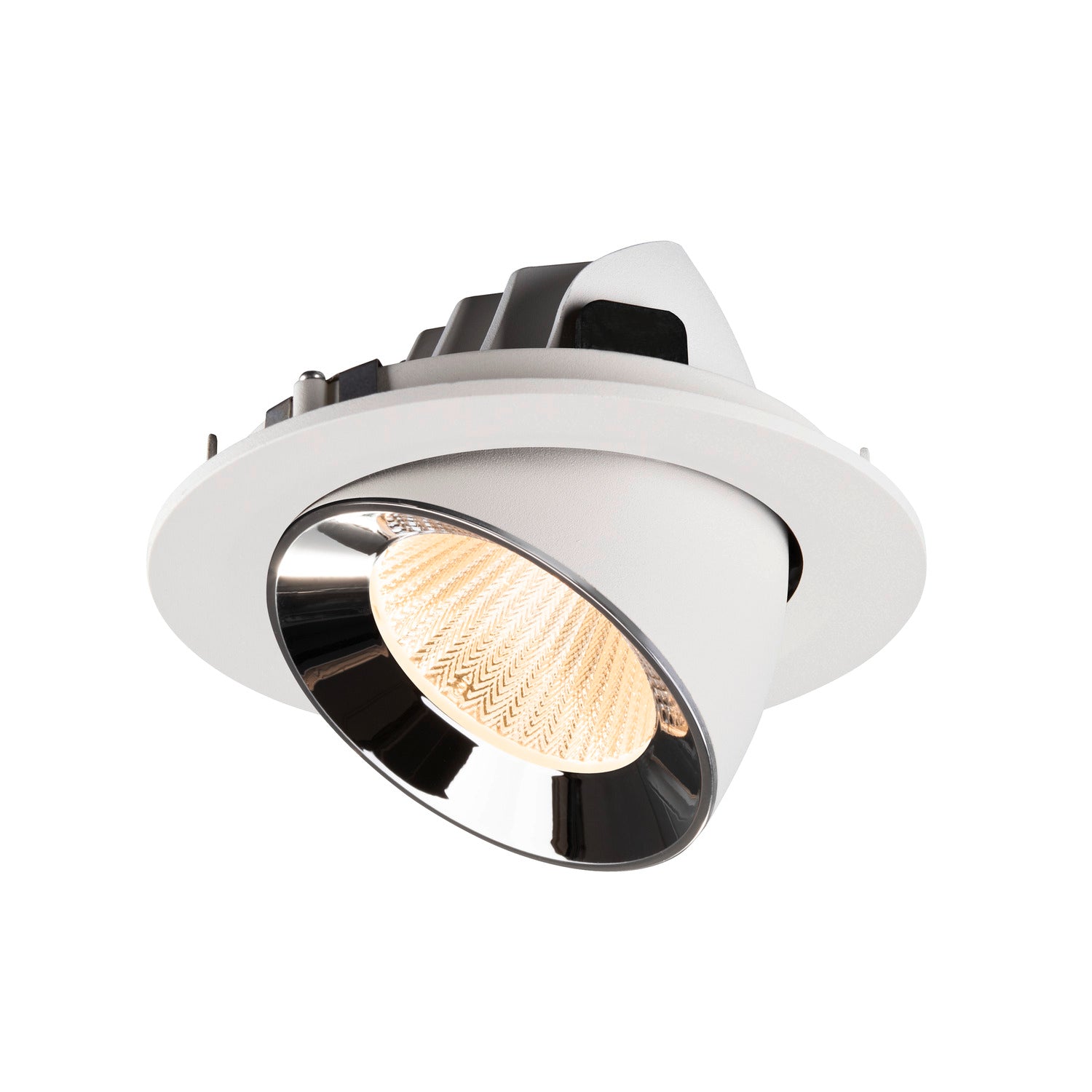 NUMINOS® GIMBLE L, luminária para encastrar no teto, brance/cromada 2700 K 40°