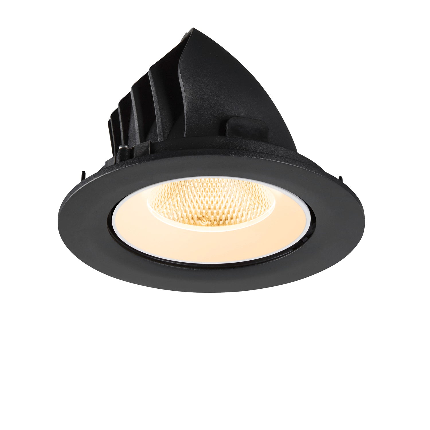 NUMINOS® GIMBLE L, Luminária de teto embutida, 3000 K, 20°, IP20, redonda, preto / branco