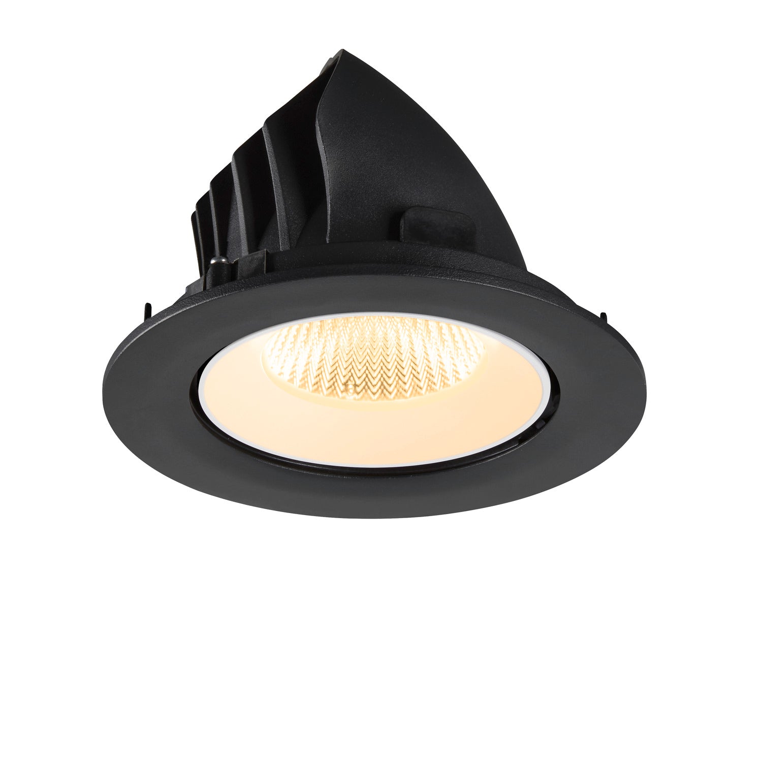 NUMINOS® GIMBLE L, Luminária de teto embutida, 3000 K, 40°, IP20, redonda, preto / branco