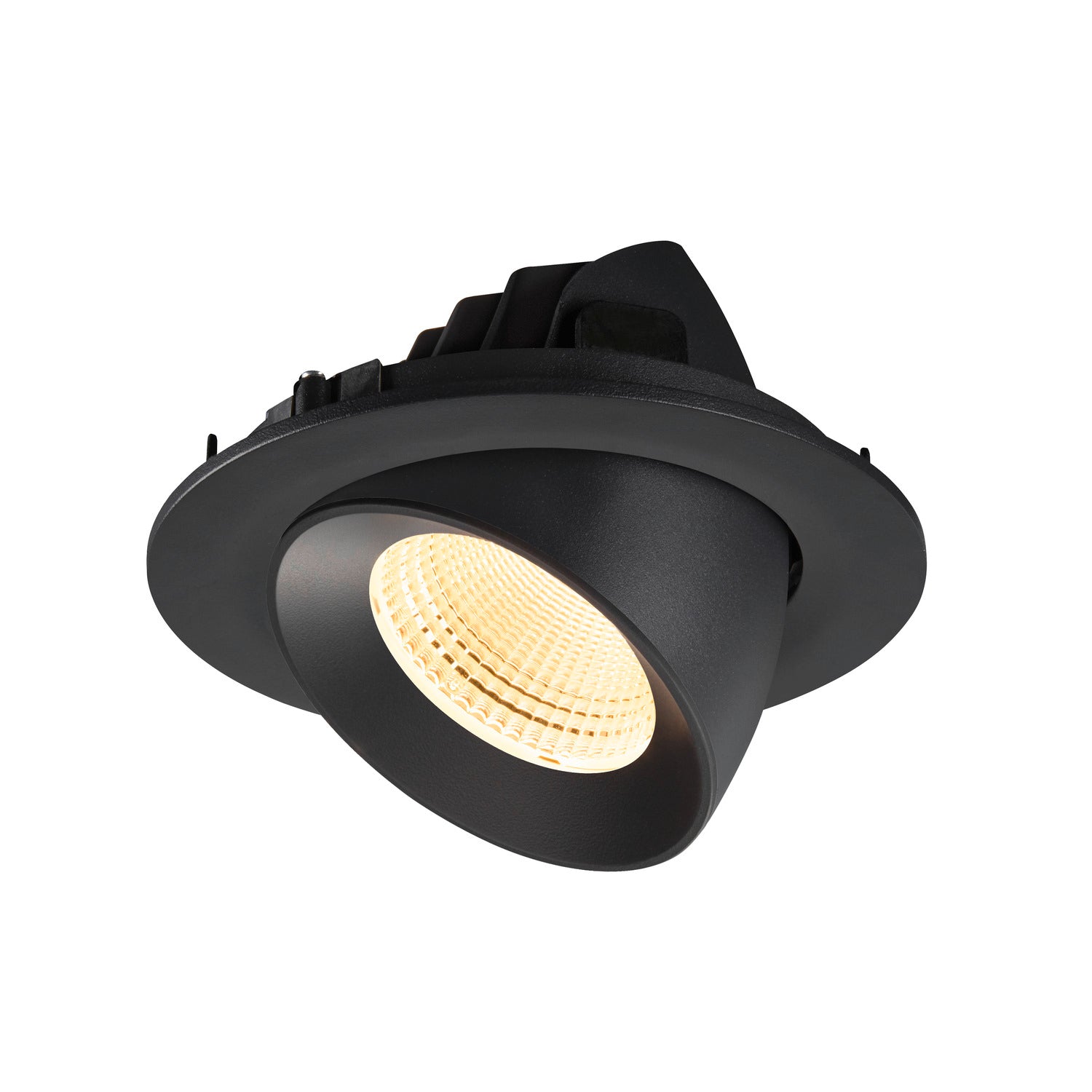 NUMINOS® GIMBLE L, Luminária de teto embutida, 3000 K, 55°, IP20, redonda, preta