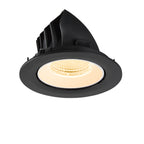NUMINOS® GIMBLE L, Luminária de teto embutida, 3000 K, 55°, IP20, redonda, preto / branco