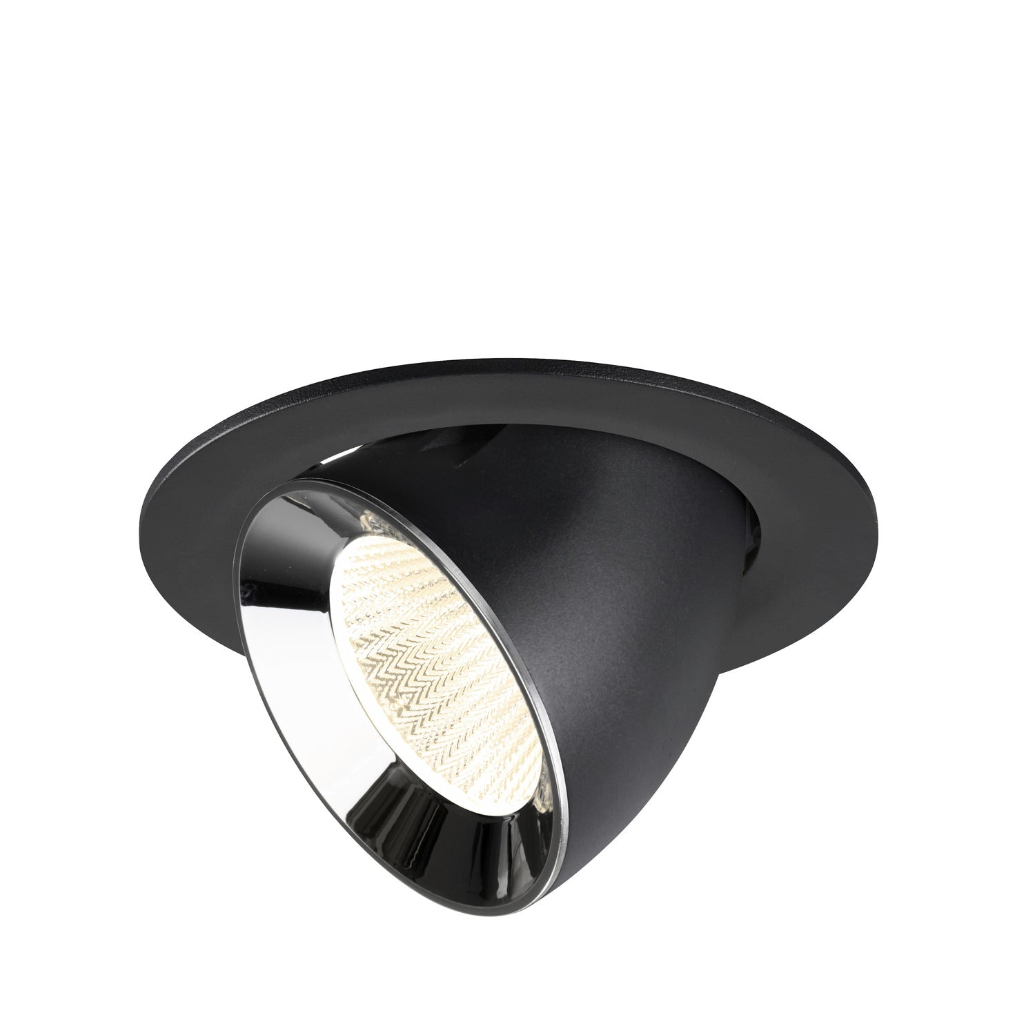 NUMINOS® GIMBLE L, luminária para encastrar no teto, preta/cromada 4000 K 40°