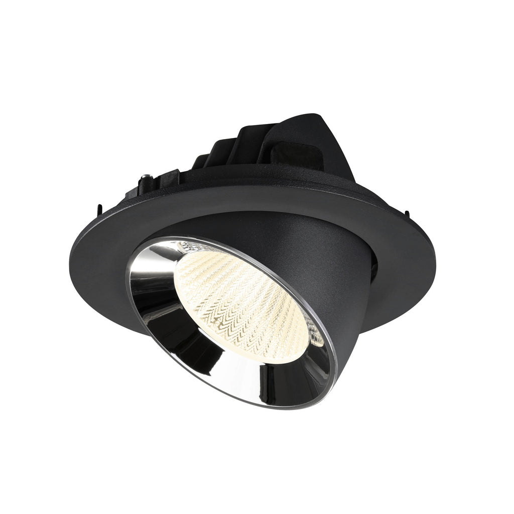 NUMINOS® GIMBLE L, luminária para encastrar no teto, preta/cromada 4000 K 40°