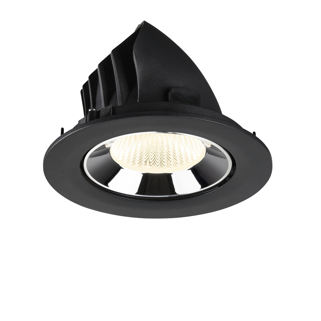NUMINOS® GIMBLE L, luminária para encastrar no teto, preta/cromada 4000 K 40°