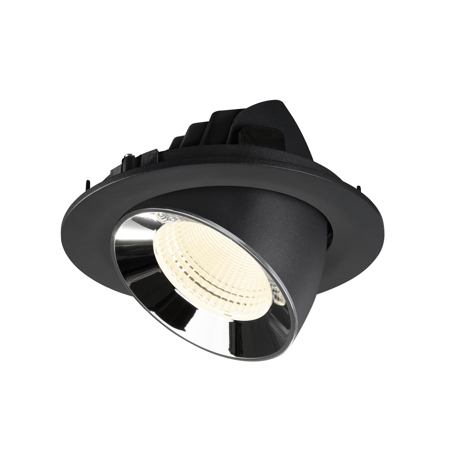 NUMINOS® GIMBLE L, luminária para encastrar no teto, preta/cromada 4000 K 55°