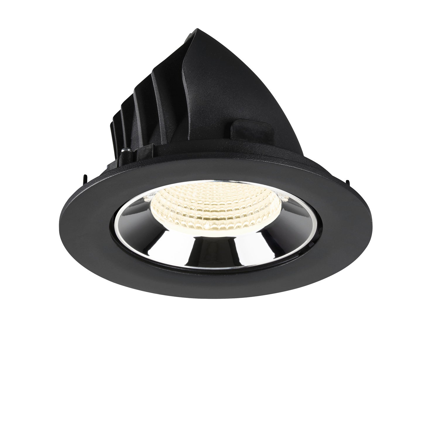 NUMINOS® GIMBLE L, luminária para encastrar no teto, preta/cromada 4000 K 55°