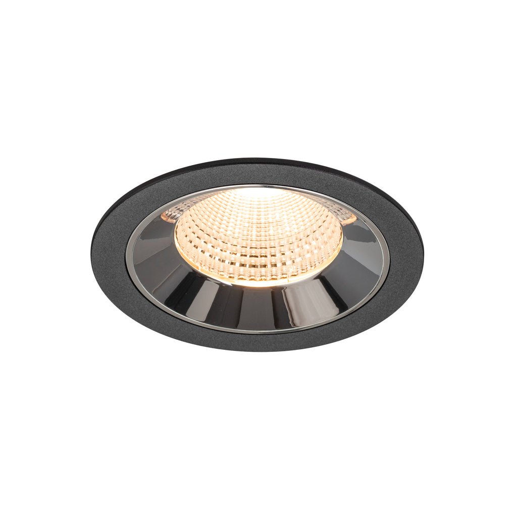 NUMINOS® L, luminária para encastrar no teto, preta/cromada 2700 K 55°