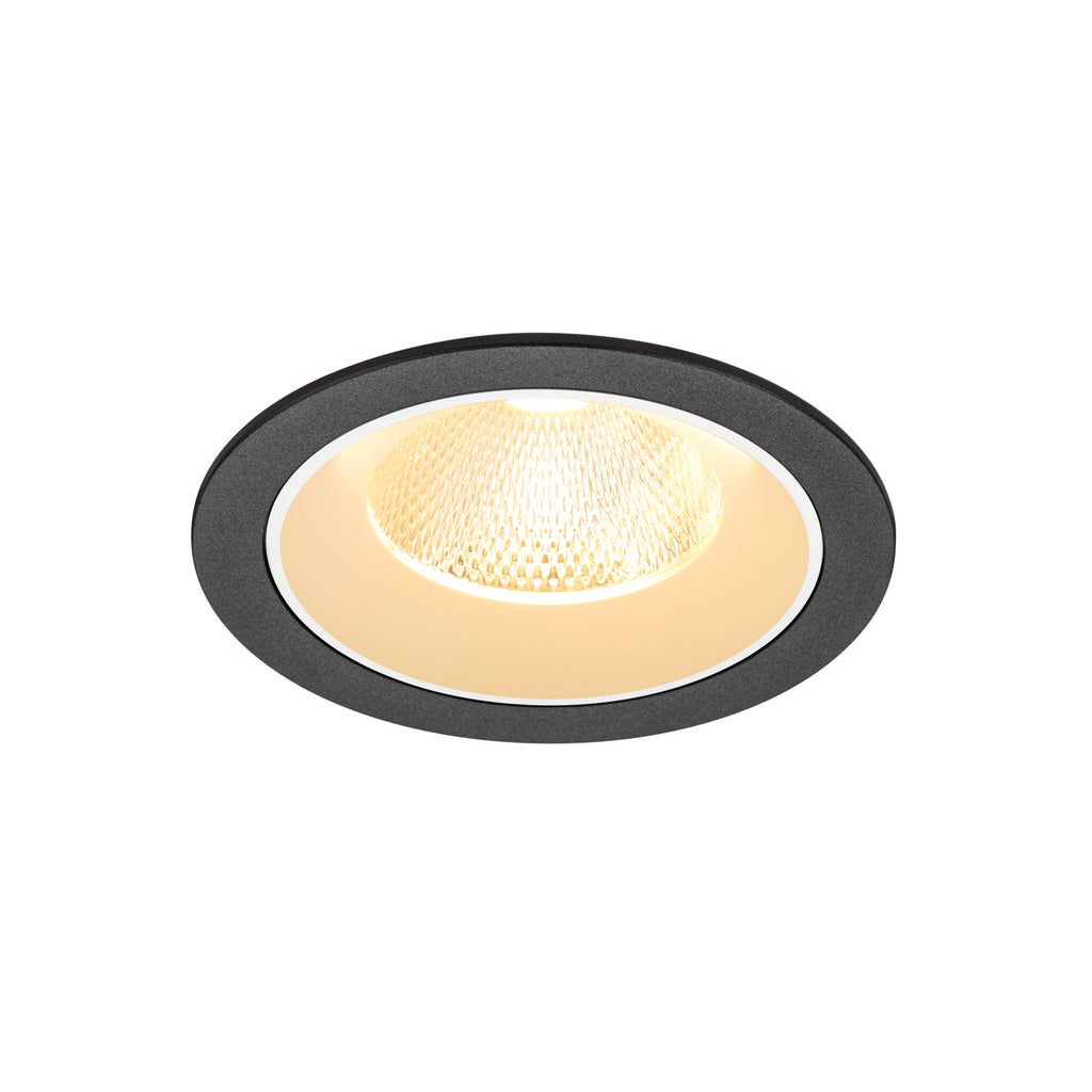 NUMINOS® L, luminária de teto embutida, 3000 K, 20°, IP20, redonda, preto / branco