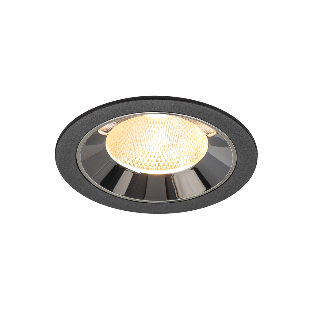 NUMINOS® L, luminária para encastrar no teto, preta/cromada 3000 K 20°