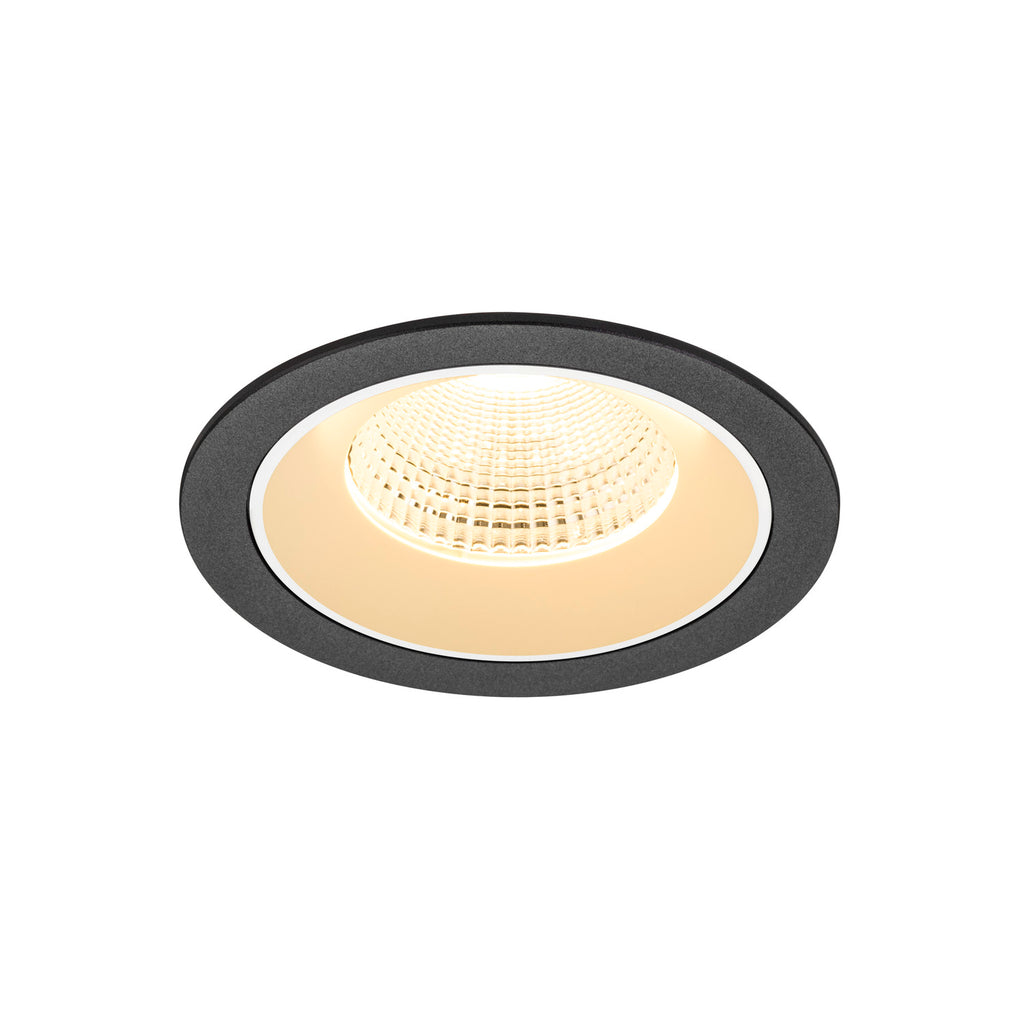 NUMINOS® L, luminária de teto embutida, 3000 K, 55°, IP20, redonda, preto / branco