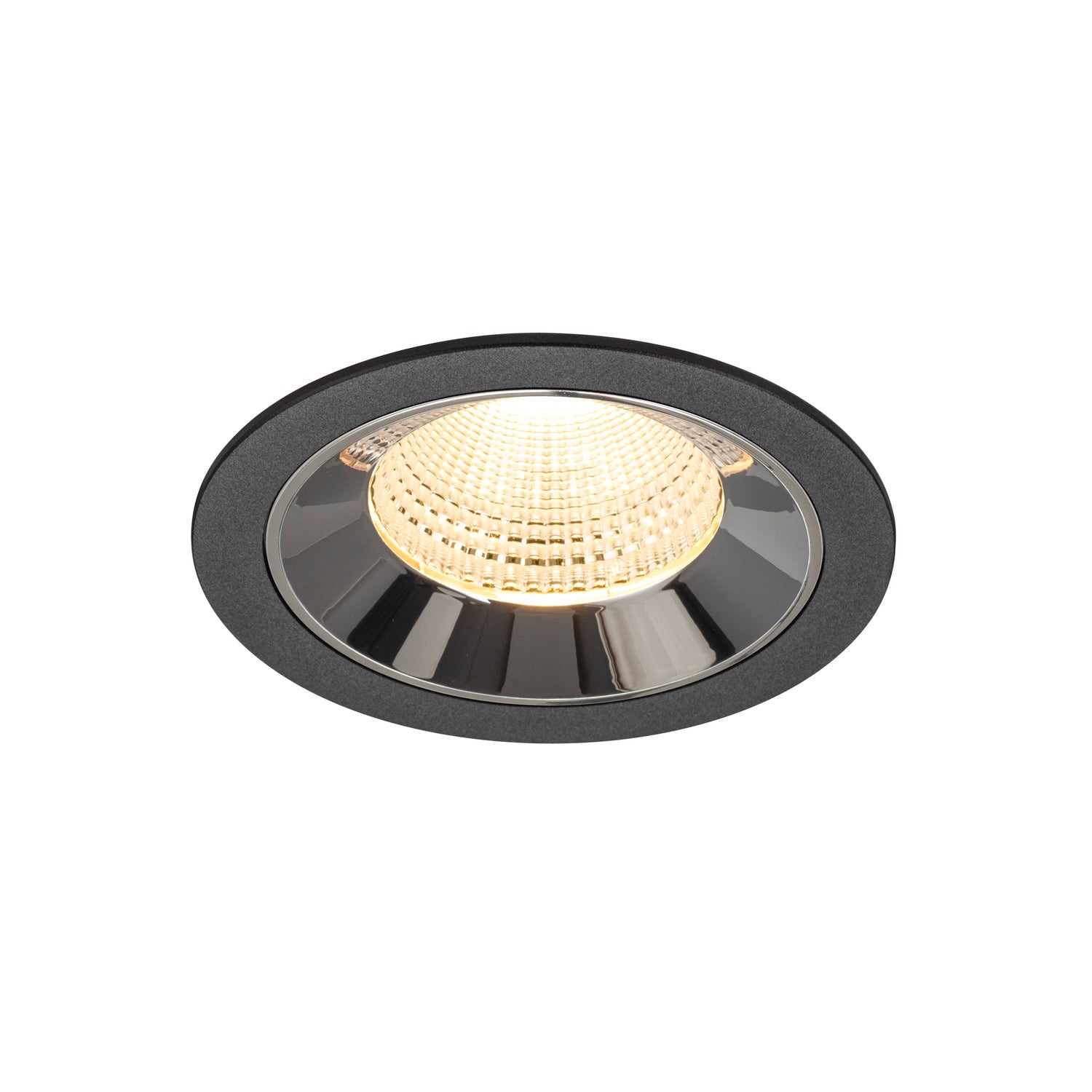 NUMINOS® L, luminária para encastrar no teto, preta/cromada 3000 K 55°