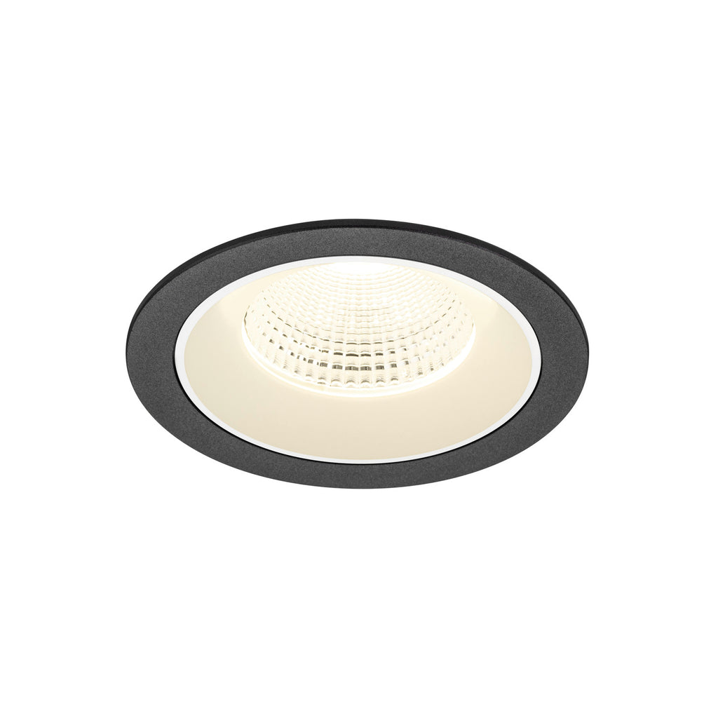 NUMINOS® L, luminária de teto embutida, 4000 K, 55°, IP20, redonda, preto / branco