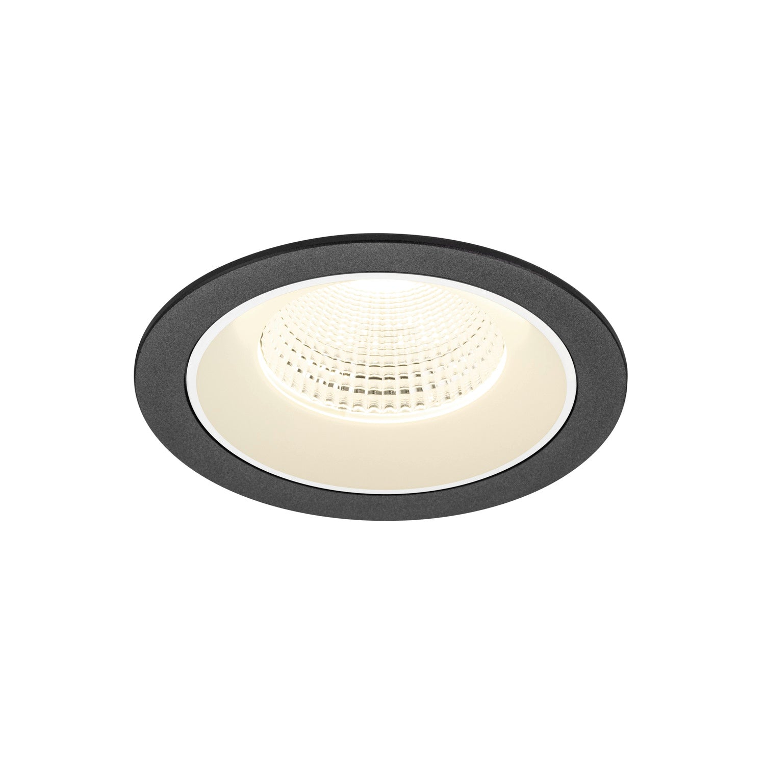 NUMINOS® L, luminária de teto embutida, 4000 K, 55°, IP20, redonda, preto / branco