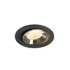 NUMINOS® MOVE L, luminária para encastrar no teto, preta/cromada 3000 K 55°