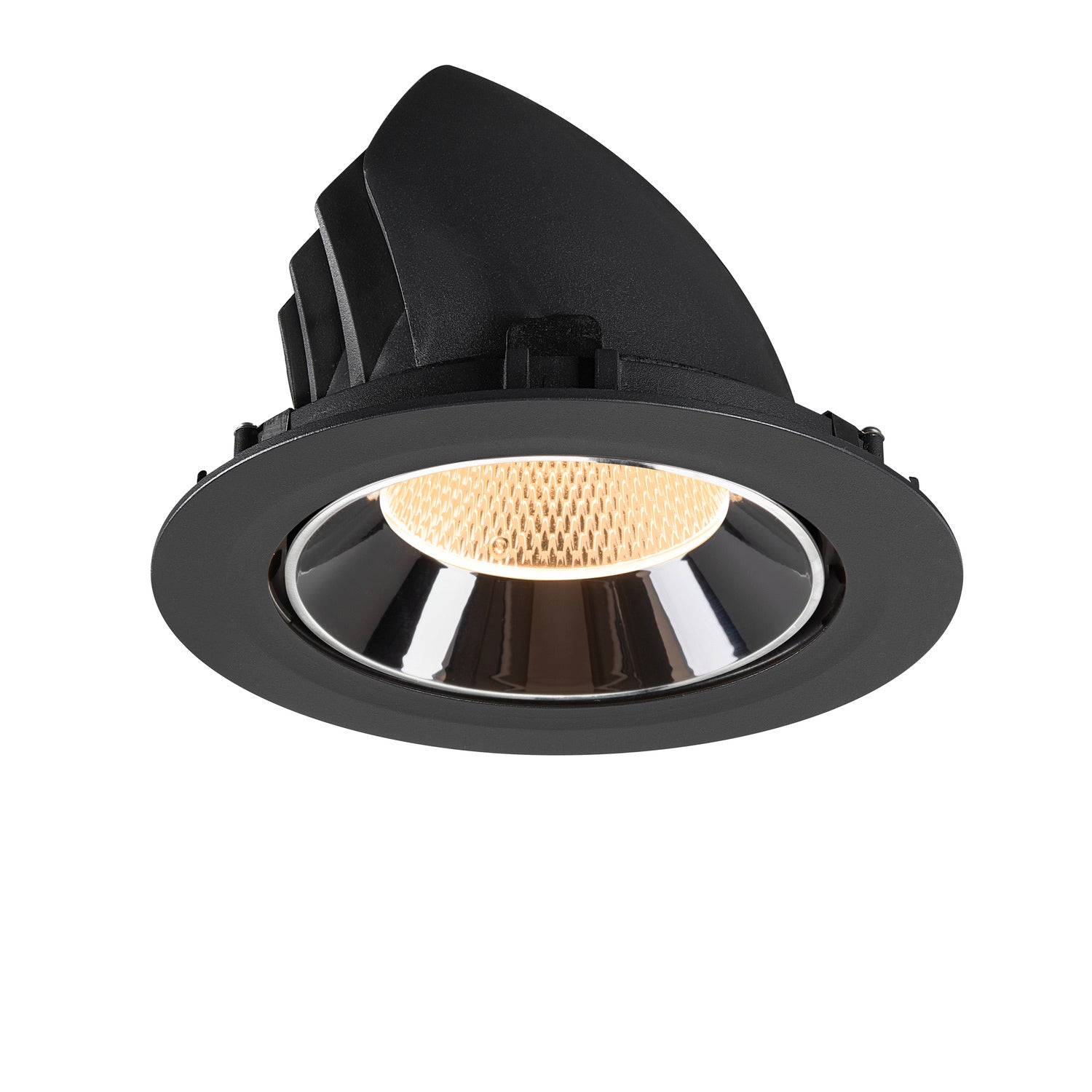 NUMINOS® GIMBLE XL, luminária para encastrar no teto, preta/cromada 2700 K 20°