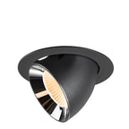 NUMINOS® GIMBLE XL, luminária para encastrar no teto, preta/cromada 2700 K 40°