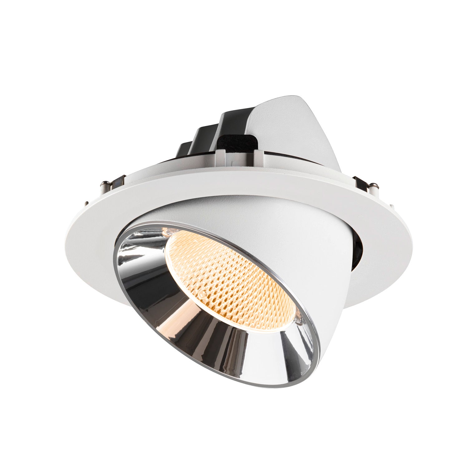 NUMINOS® GIMBLE XL, luminária para encastrar no teto, brance/cromada 2700 K 20°