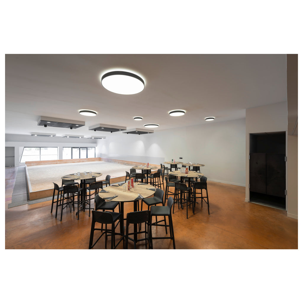 MEDO® PRO 90, luminária saliente para teto, redondo, 3000/4000 K, 74 W, secção de fase, 80°, UGR <19, preto