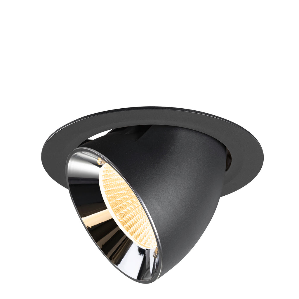 NUMINOS® GIMBLE XL, luminária para encastrar no teto, preta/cromada 3000 K 40°