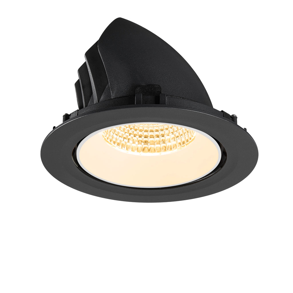 NUMINOS® GIMBLE XL, Luminária de teto embutida, 3000 K, 55°, preto / branco