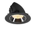 NUMINOS® GIMBLE XL, luminária para encastrar no teto, preta/cromada 3000 K 55°