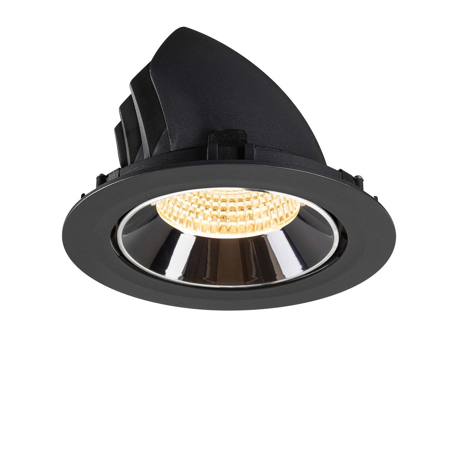NUMINOS® GIMBLE XL, luminária para encastrar no teto, preta/cromada 3000 K 55°