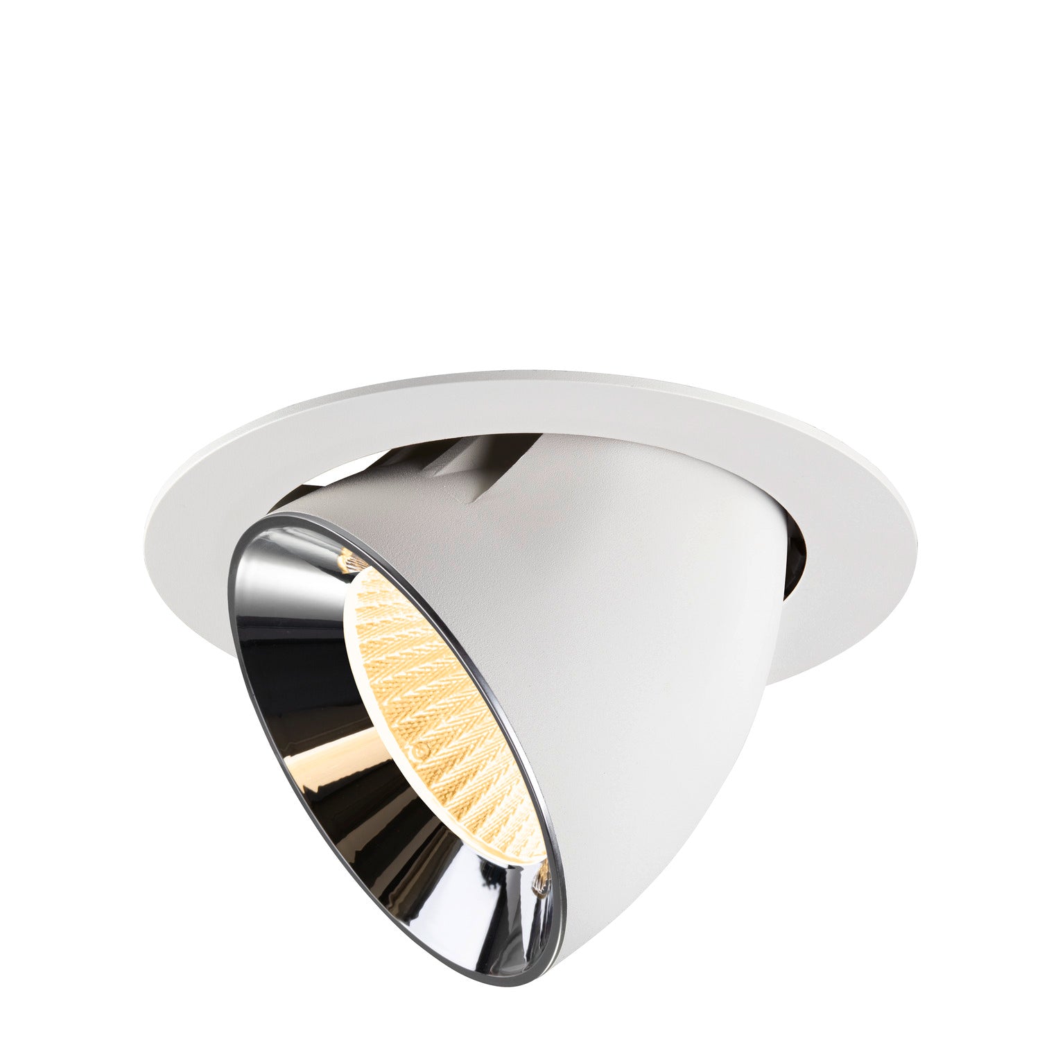 NUMINOS® GIMBLE XL, luminária para encastrar no teto, brance/cromada 3000 K 40°