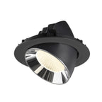 NUMINOS® GIMBLE XL, luminária para encastrar no teto, preta/cromada 4000 K 40°