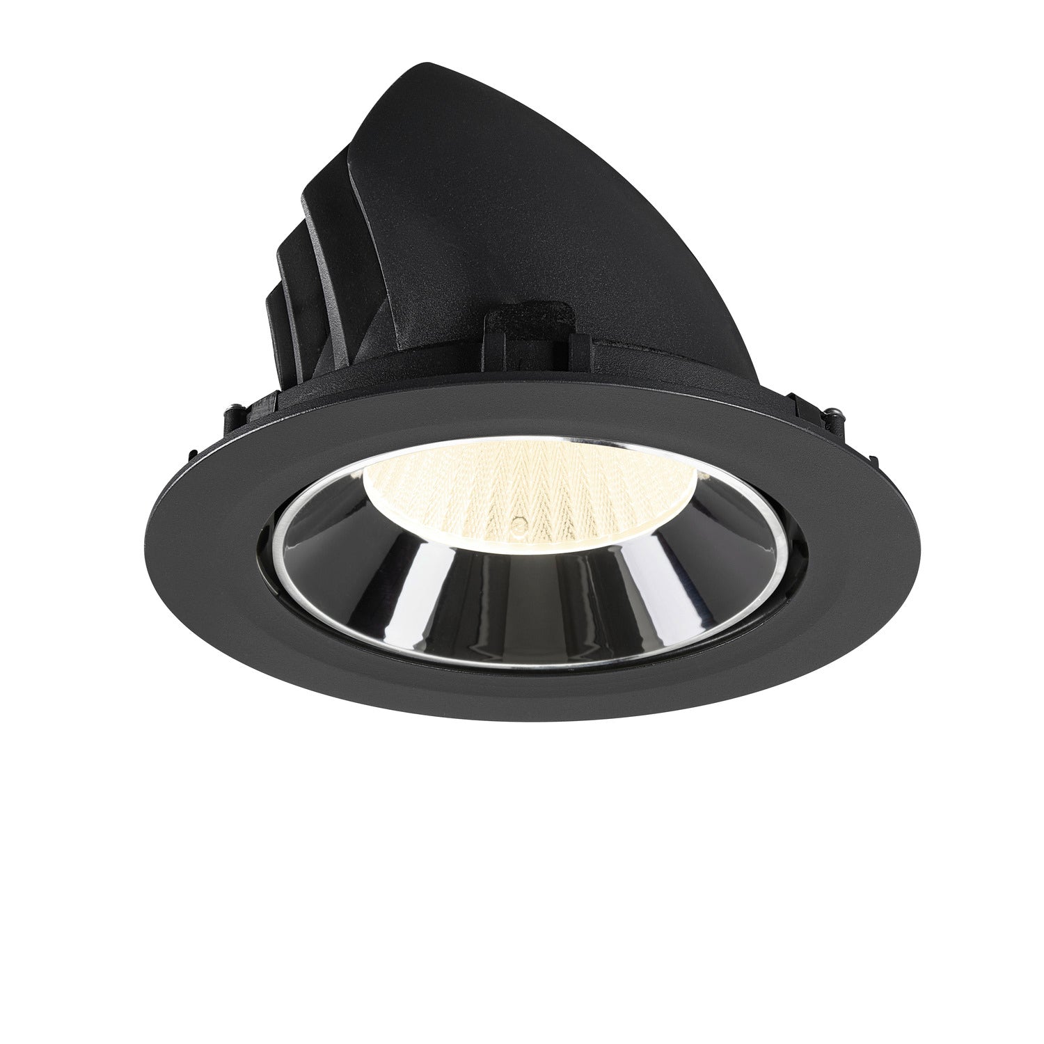 NUMINOS® GIMBLE XL, luminária para encastrar no teto, preta/cromada 4000 K 40°