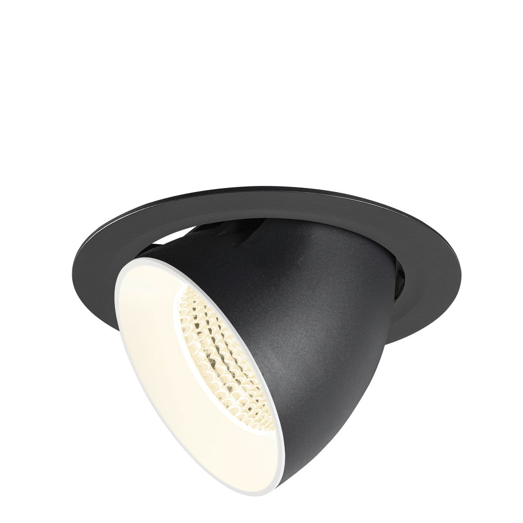 NUMINOS® GIMBLE XL, Luminária de teto embutida, 4000 K, 55°, preto / branco