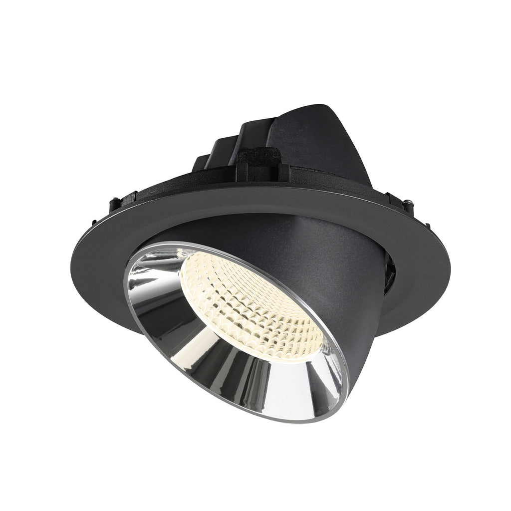 NUMINOS® GIMBLE XL, luminária para encastrar no teto, preta/cromada 4000 K 55°