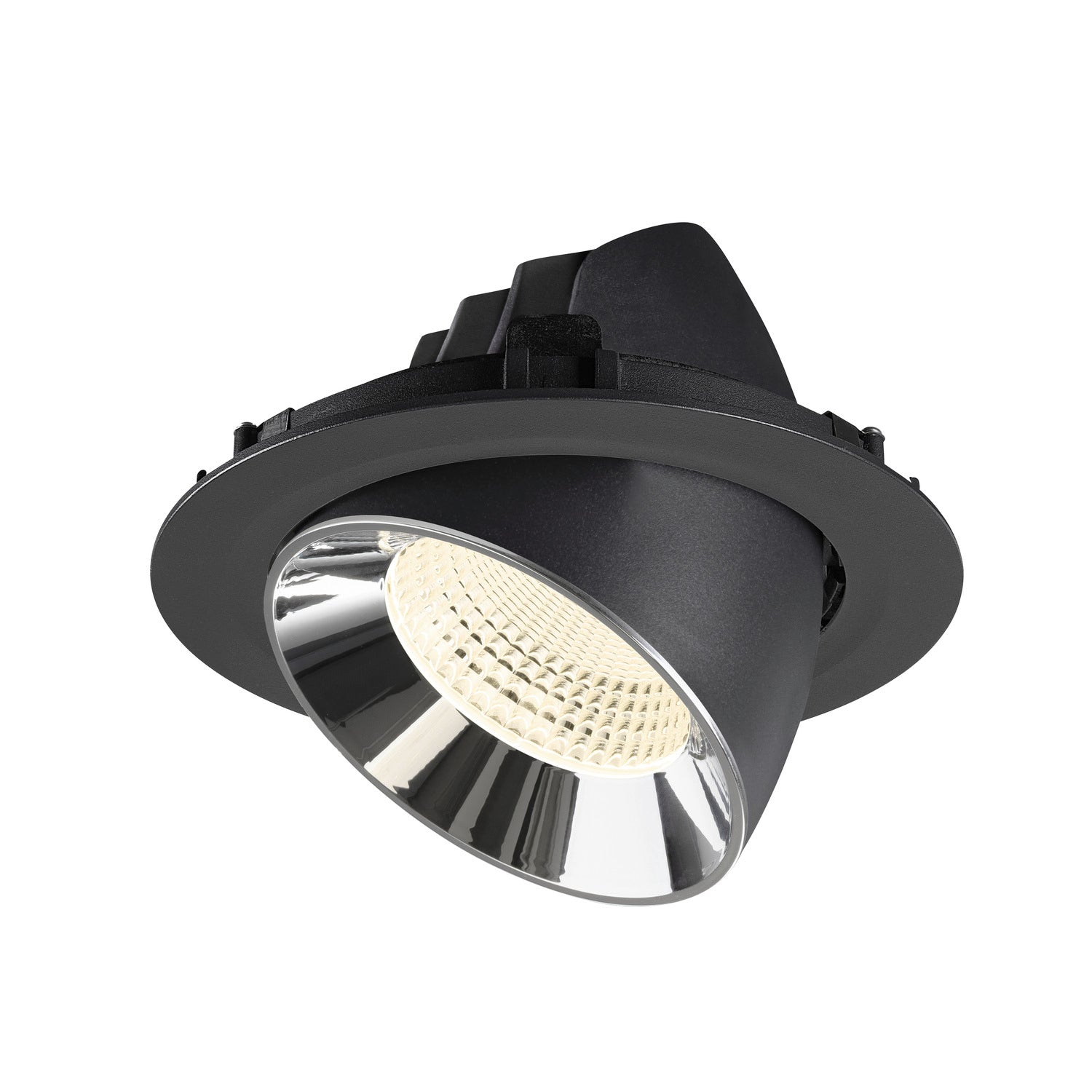 NUMINOS® GIMBLE XL, luminária para encastrar no teto, preta/cromada 4000 K 55°