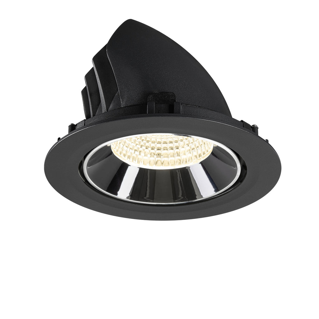 NUMINOS® GIMBLE XL, luminária para encastrar no teto, preta/cromada 4000 K 55°