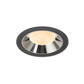 NUMINOS® XL, luminária para encastrar no teto, preta/cromada 2700 K 20°